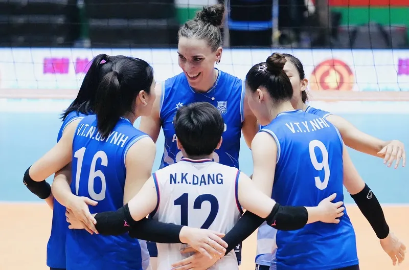 Đội bóng chuyền nữ Hà Nội sẽ tham dự giải bóng chuyền Cúp VTV9-Bình Điền 2026 tại Tây Ninh. Ảnh: VFV