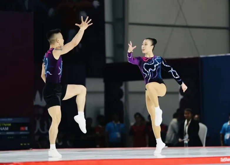 VĐV thể dục aerobic Việt Nam có những kết quả tốt tại đấu trường quốc tế. Ảnh: DŨNG PHƯƠNG