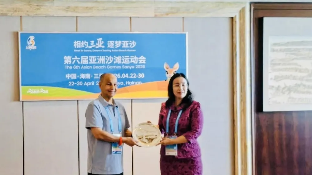Đại diện của thành phố Đà Nẵng đã làm việc với đại diện OCA hướng tới xin đăng cai Đại hội thể thao bãi biển châu Á lần thứ 9. Ảnh: OLYMPICVIETNAM