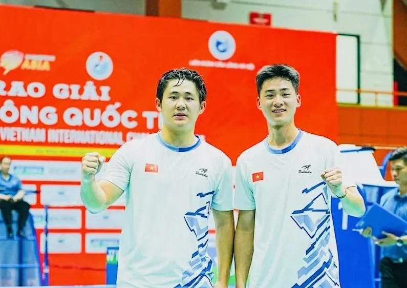 Hai tay vợt Đình Hoàng, Đình Mạnh của cầu lông Việt Nam. Ảnh; BUBADUBADMINTON