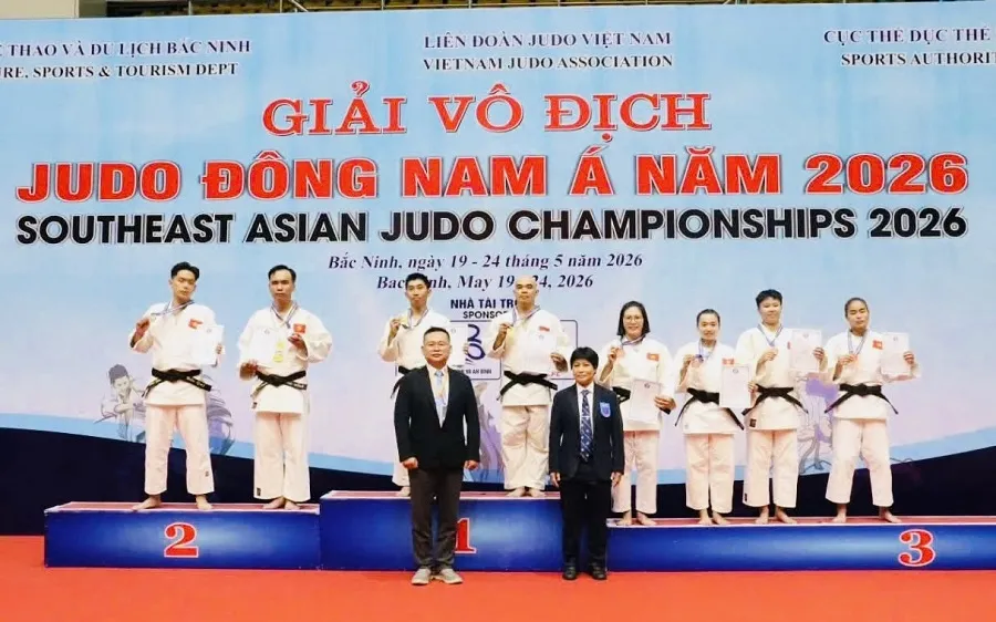 Các võ sĩ judo đã được tranh tài giải Đông Nam Á 2026 tại Bắc Ninh. Ảnh: NGUYỄN HỮU