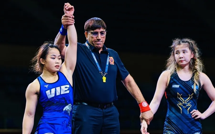 Đỗ Ngọc Linh đã thi đấu xuất sắc ở giải trẻ châu Á 2026. Ảnh: UWW