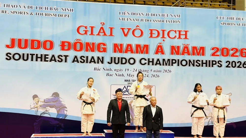 Lương Như Quỳnh giành HCV tại giải vô địch Đông Nam Á 2026 tổ chức ở Bắc Ninh vừa qua. Ảnh: NGUYỄN HỮU