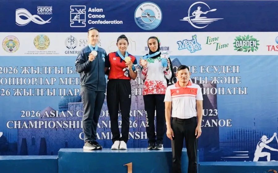 Diệp Thị Hương đang thi đấu xuất sắc tại giải vô địch trẻ châu Á 2026. Ảnh: ACC