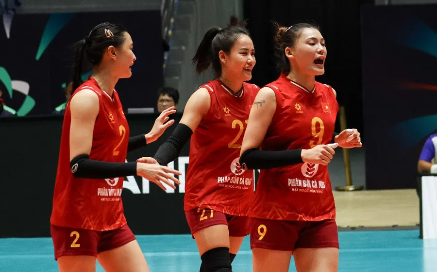 Đội tuyển bóng chuyền nữ Việt Nam đã có chiến thắng vất vả trước đối thủ Indonesia. Ảnh: AVC