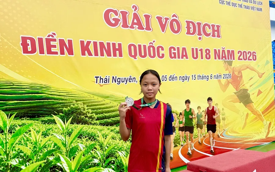VĐV Vũ Bạch Hà My tại giải đấu trẻ quốc gia 2026. Ảnh: MINH CHIẾN