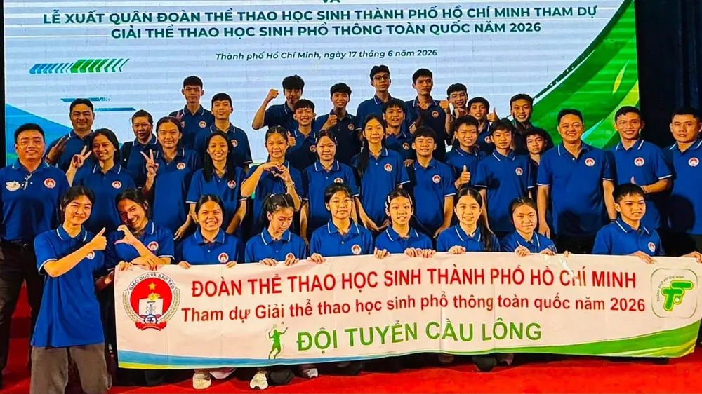 Đoàn thể thao học sinh TPHCM góp mặt giải thể thao học sinh phổ thông toàn quốc 2026. Ảnh: TTTPHCM