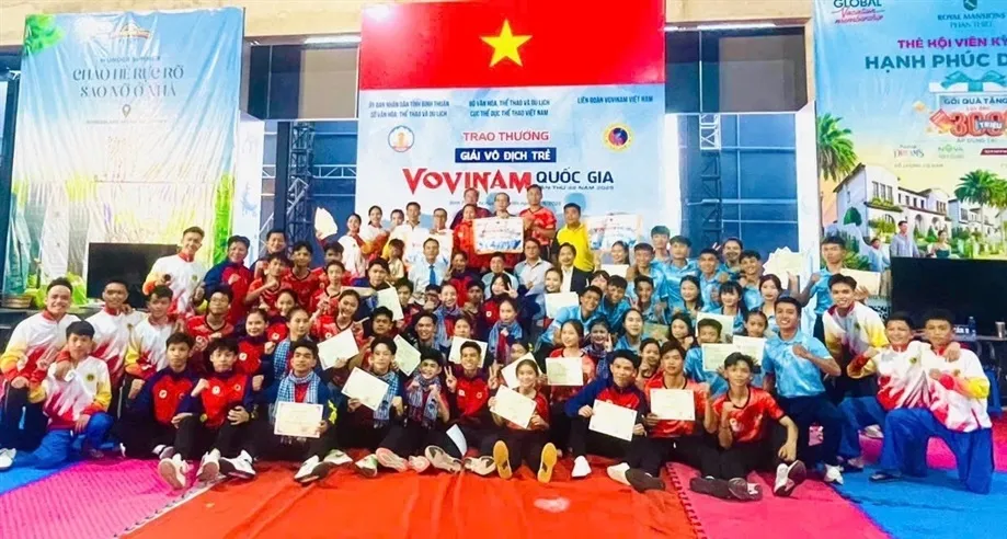 Các võ sĩ vovinam trẻ trong cả nước tiếp tục tranh tài giải năm nay để tạo nên các cuộc thi đấu hấp dẫn như tại năm 2025. Ảnh: VVF