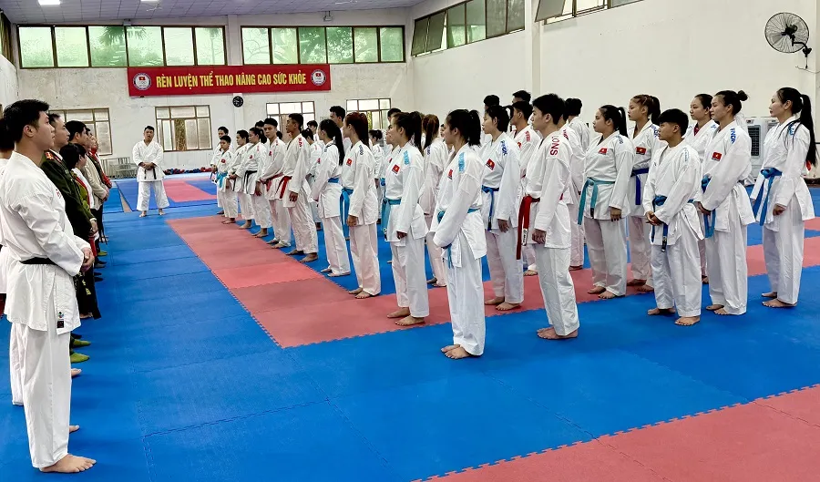 Đội tuyển karate Việt Nam sẽ thi đấu giải vô địch Đông Nam Á 2026 với quyết tâm cao nhất. Ảnh: MINH CHIẾN