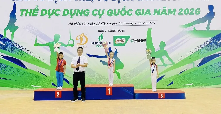 Thiện Lộc đã xuất sắc có các tấm HCV trong nhóm tuổi U7 tại giải năm nay. Ảnh: THANH TÙNG