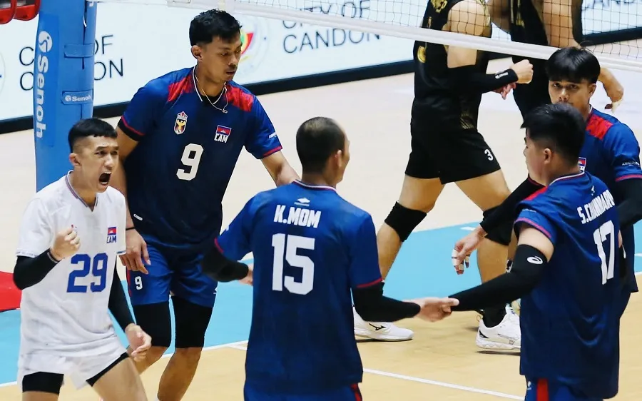 Đội nam Campuchia đã vô địch chặng thứ nhất giải SEA V.Cup 2026. Ảnh: SAVA
