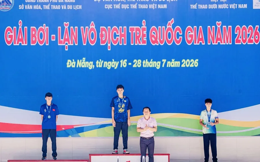 VĐV bơi trẻ TPHCM đang thi đấu nổi bật tại giải năm nay. Ảnh: HCMSWIMMING