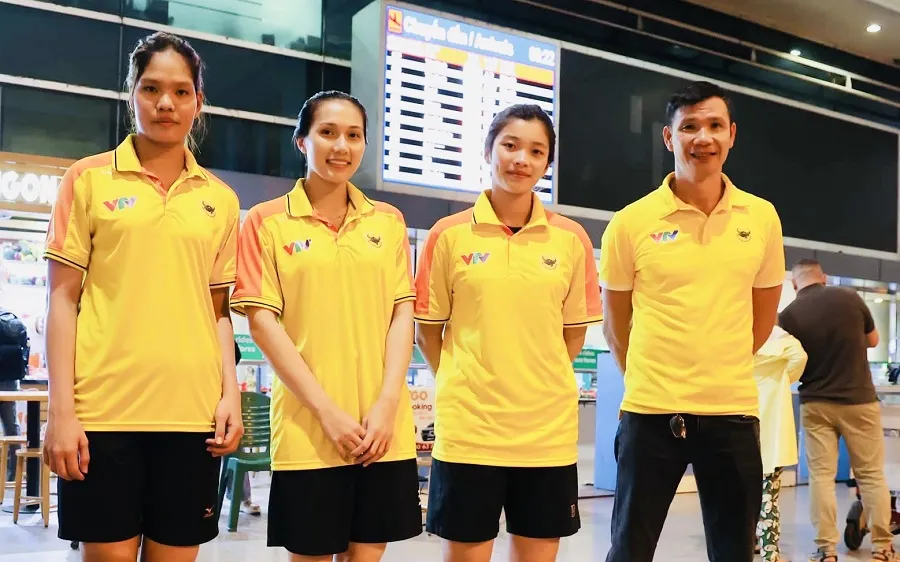 Các cầu thủ VTV Bình Điền Long An về nước sau thời gian tập huấn tại Nhật Bản vừa qua. Ảnh: VTVBĐLA