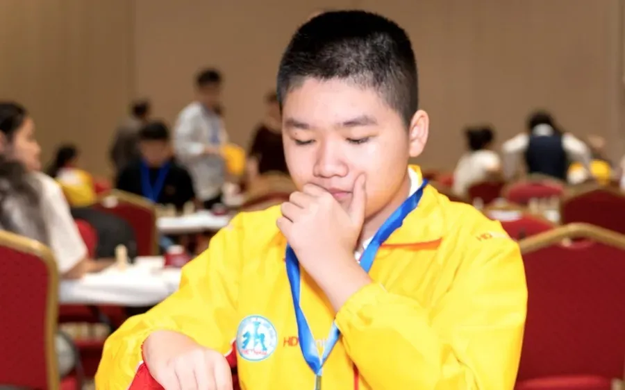 Kỳ thủ Đinh Nho Kiệt của cờ vua trẻ Việt Nam. Ảnh: CHESSVN
