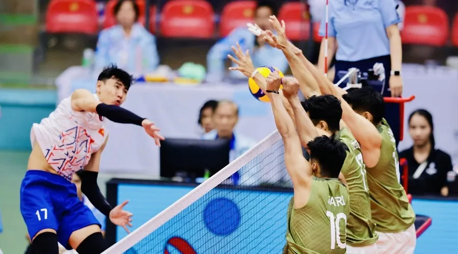 Chủ công Nguyễn Ngọc Thuân của đội tuyển bóng chuyền nam Việt Nam. Ảnh: DŨNG PHƯƠNG