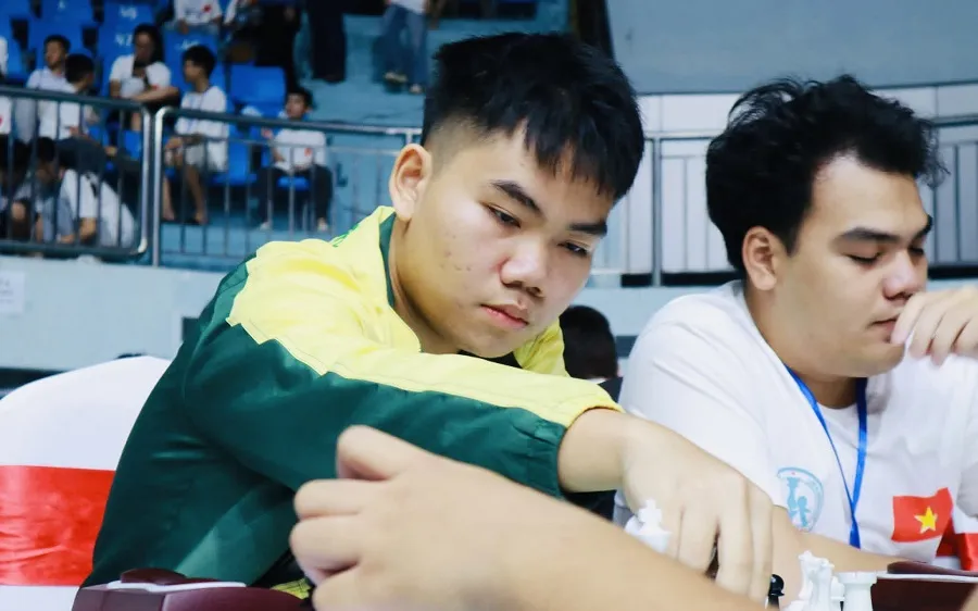 Kỳ thủ trẻ Đặng Anh Minh của cờ vua TPHCM. Ảnh: VNCHESS