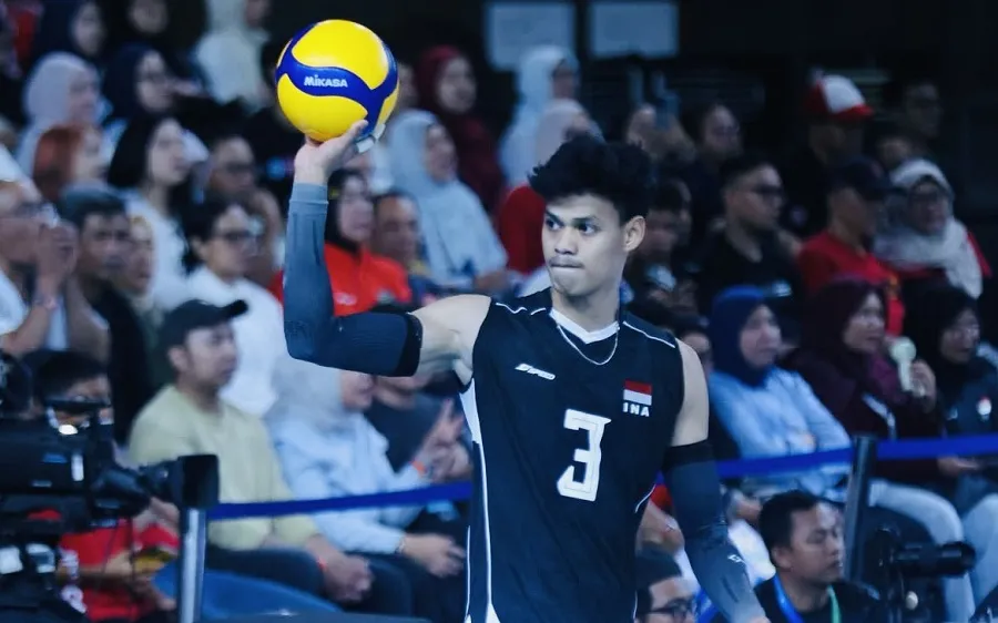 Chủ công Boy của bóng chuyền Indonesia được đội nam Ninh Bình mời sang Việt Nam thi đấu. Ảnh: SAVA