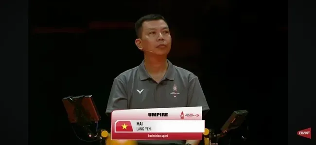 Trọng tài Mai Lăng Yên của cầu lông Việt Nam. Ảnh: BWF