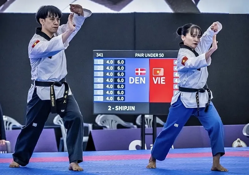 Đội tuyển quyền taekwondo Việt Nam đang tham dự Giải vô địch thế giới 2026 tại Hàn Quốc. Ảnh: WORLD TAEKWONDO