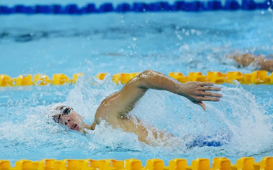 Nguyễn Huy Hoàng và đội tiếp sức 4x200m tự do nam Việt Nam đã có suất chung kết tại ASIAD 20. Ảnh: DŨNG PHƯƠNG