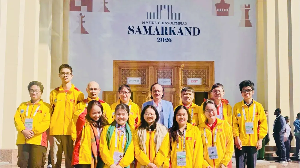 Đội tuyển cờ vua Việt Nam tại Olympiad 2026. Ảnh: VINH BÙI