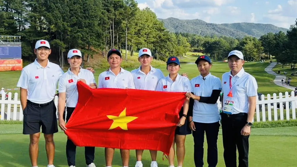Đội tuyển golf Việt Nam hoàn thành tranh tài ASIAD 20 với nỗ lực cao nhất. Ảnh: VGA