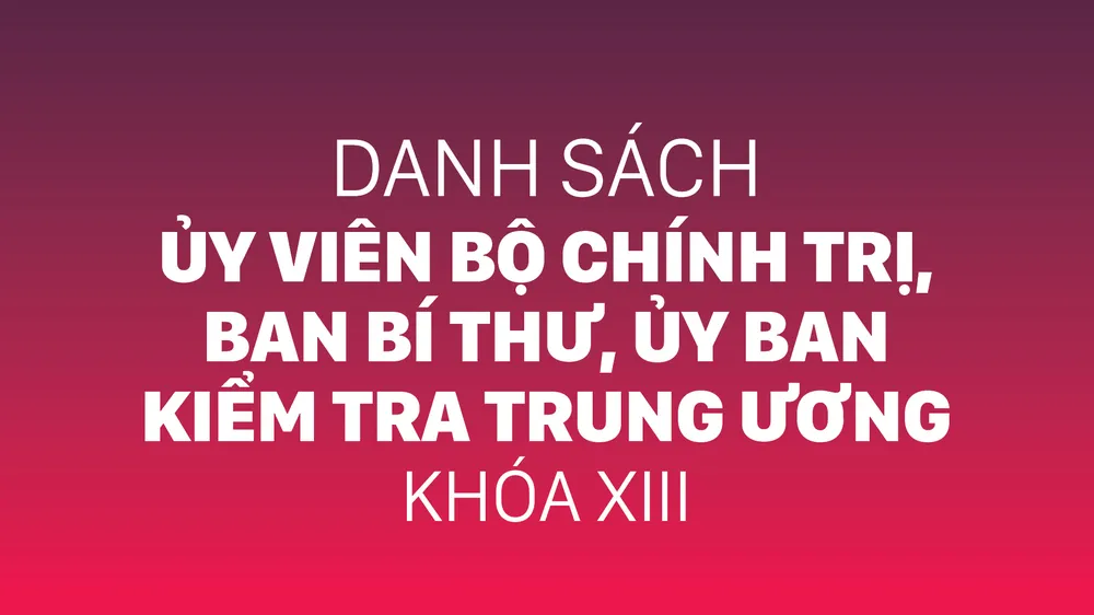 Danh sách Bộ Chính trị và Ban Bí thư Trung ương khóa XIII