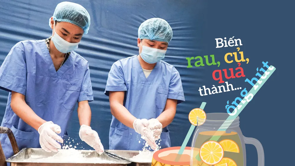 Biến rau, củ, quả thành... ống hút
