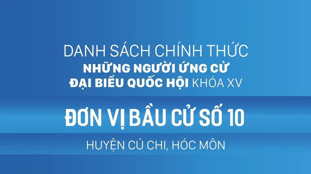 Đơn vị bầu cử số 10 (huyện Củ Chi, huyện Hóc Môn)