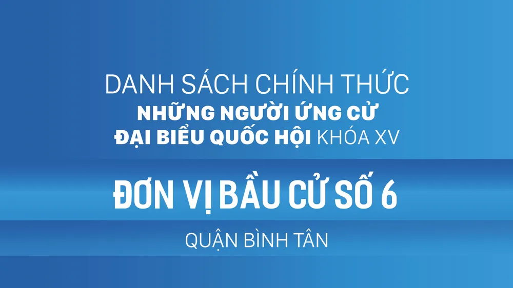 Đơn vị bầu cử số 6 (quận Bình Tân)