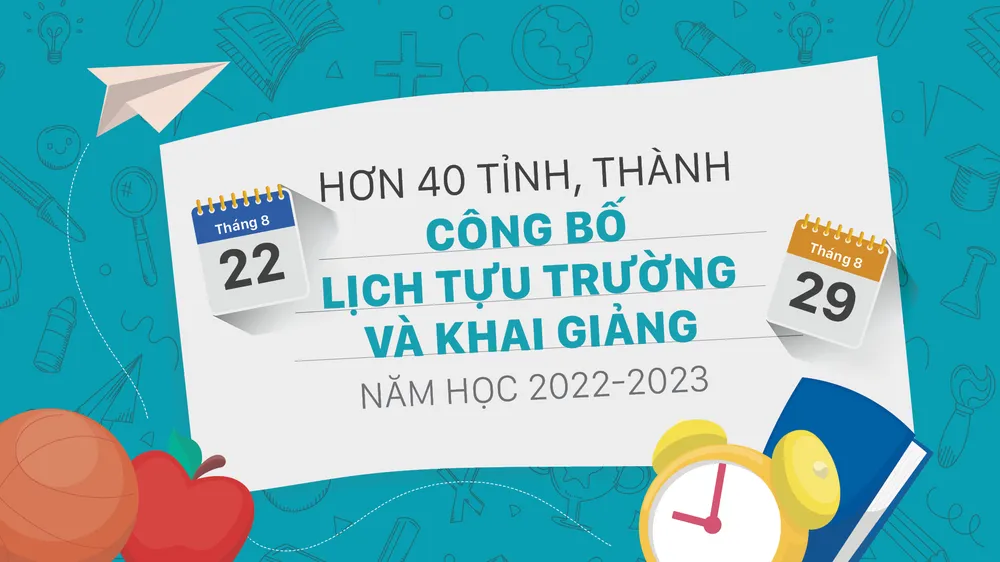 Hơn 40 tỉnh, thành công bố lịch tựu trường và khai giảng năm học 2022-2023