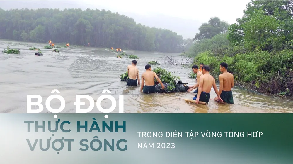 Cán bộ, chiến sĩ nỗ lực vượt qua thời tiết mưa lạnh để hoàn thành nhiệm vụ được giao