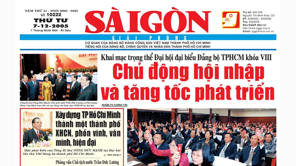 Đại hội đại biểu Đảng bộ TPHCM lần VIII (2006-2010): Chủ động hội nhập và tăng tốc phát triển 