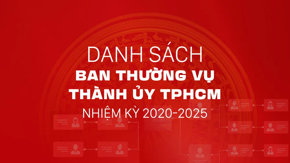 Danh sách Ban Thường vụ Thành ủy TPHCM nhiệm kỳ 2020-2025