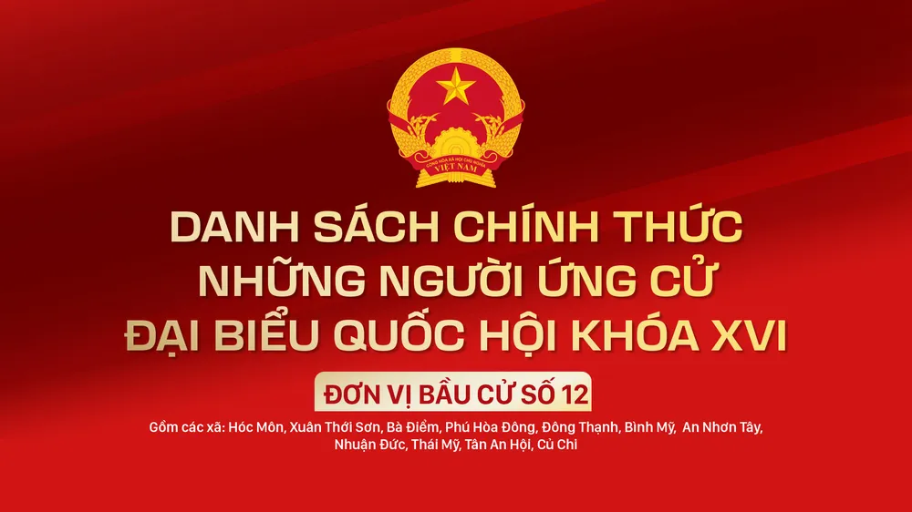 Danh sách chính thức những người ứng cử ĐBQH khóa XVI - Đơn vị bầu cử số 12