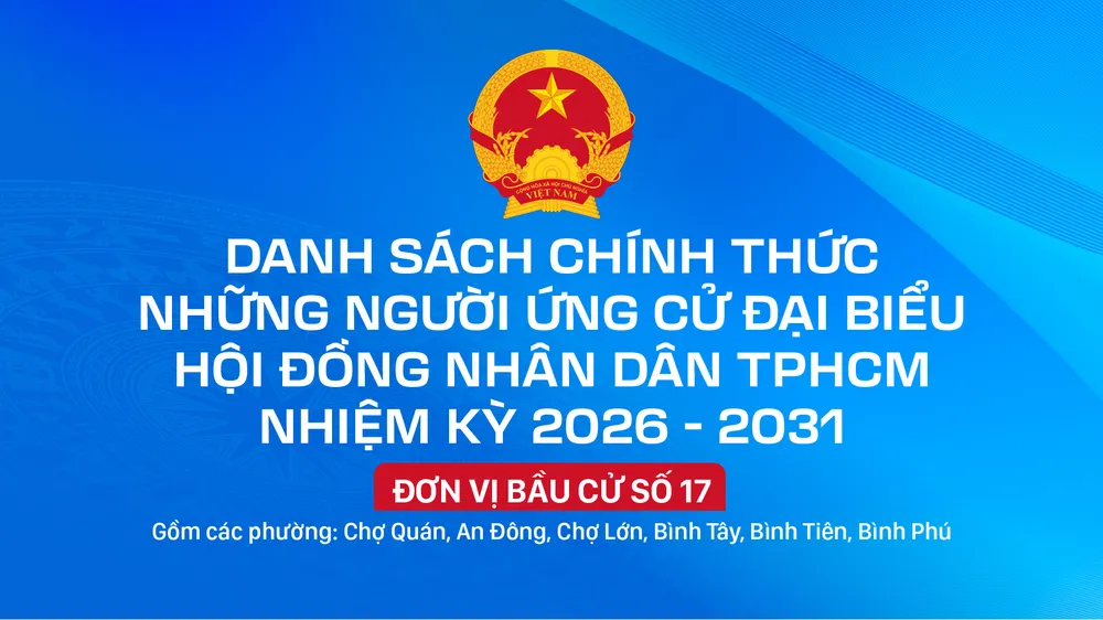 Danh sách chính thức những người ứng cử đại biểu HĐND TPHCM nhiệm kỳ 2026 - 2031 - Đơn vị bầu cử số 17