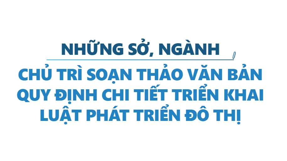 Những sở, ngành chủ trì soạn thảo văn bản quy định chi tiết triển khai Luật Phát triển đô thị
