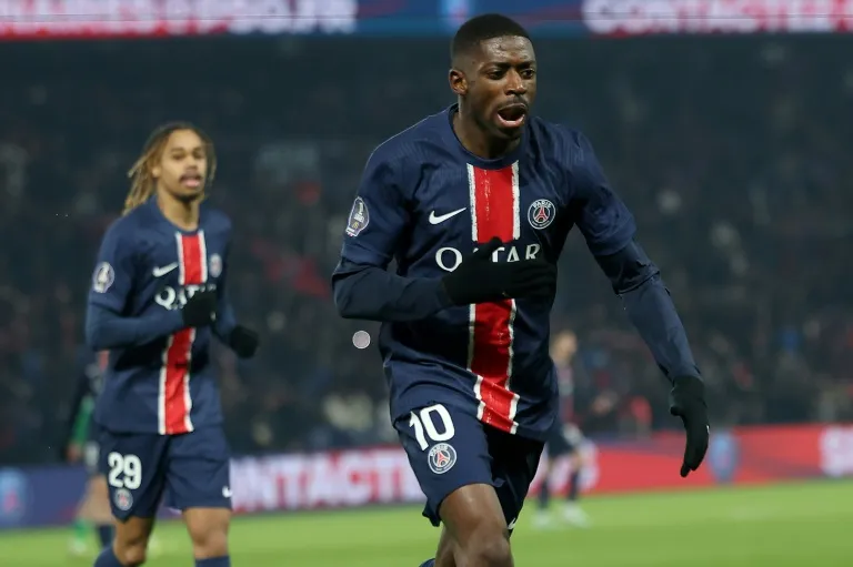 Ousmane Dembele và Bradley Barcola. Ảnh: REUTERS