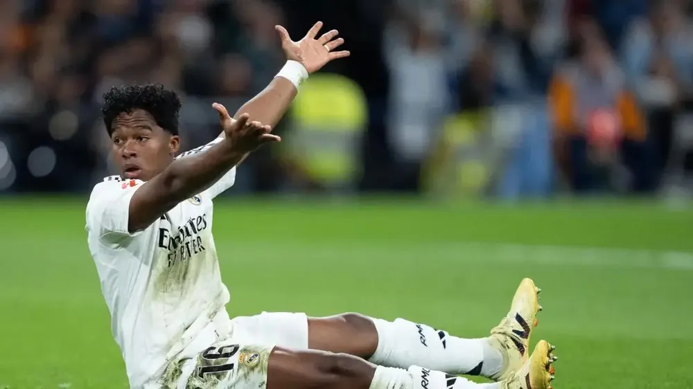 Endrick mới đá vỏn vẹn 11 phút mùa này tại Real Madrid. Ảnh: Getty Images