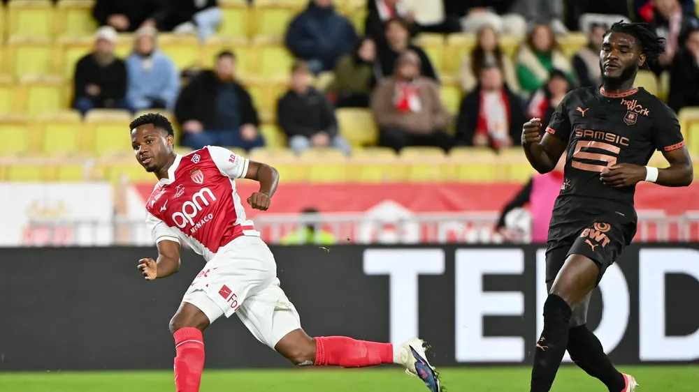 Ansu Fati ghi bàn vào lưới Rennes giúp Monaco trở lại với chiến thắng tại Ligue 1. Ảnh: ligue1.com