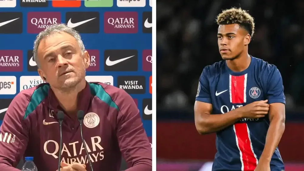 Luis Enrique động viên Desire Doue sau giai đoạn khó khăn. Ảnh: Getty Images