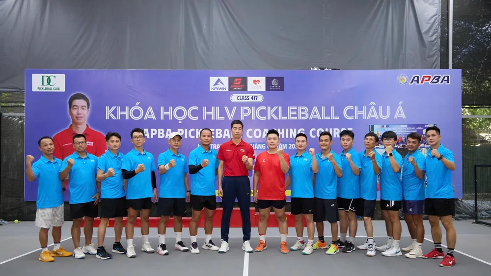 Khóa HLV Pickleball Châu Á (APBA) Class 417 hoàn thành tốt đẹp với nhiều phương pháp giảng dạy mới. Ảnh: Quỳnh Mai