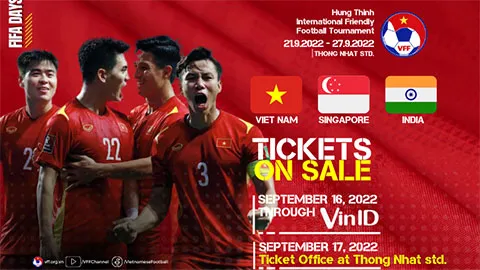 500.000 đồng/vé tại Giải bóng đá giao hữu quốc tế 2022