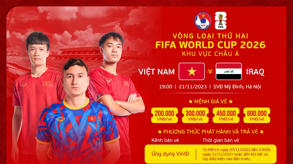 Giá vé vào sân trận Việt Nam - Iraq có mức giá cao nhất là 600.000 đồng
