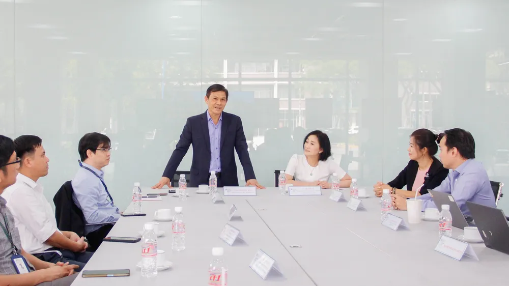 Ông Giang Quốc Dũng - Phó Tổng Giám đốc Becamex IDC phát biểu tại chương trình làm việc