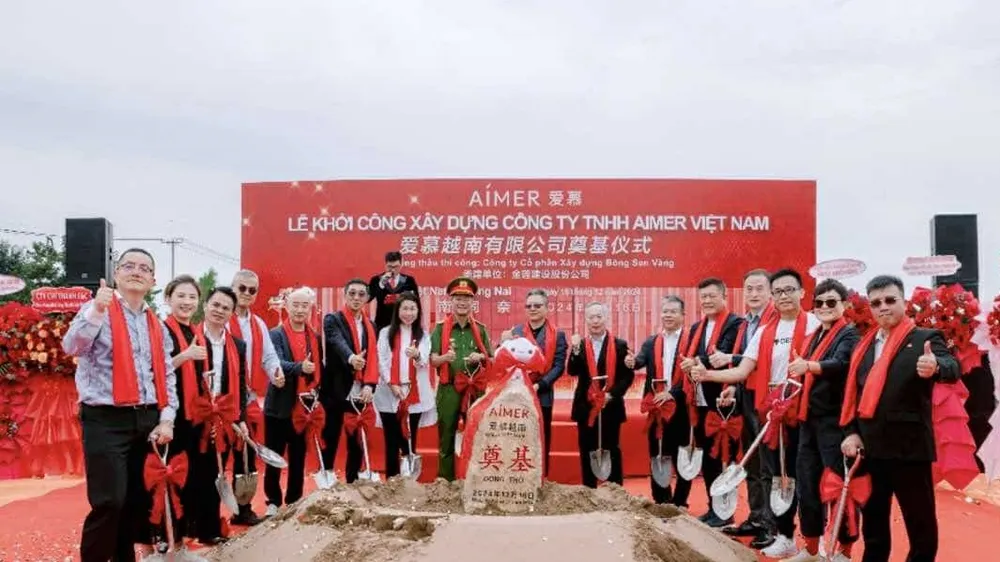 Lễ khởi công dự án ông ty TNHH Aimer Việt Nam vào sáng 16-12