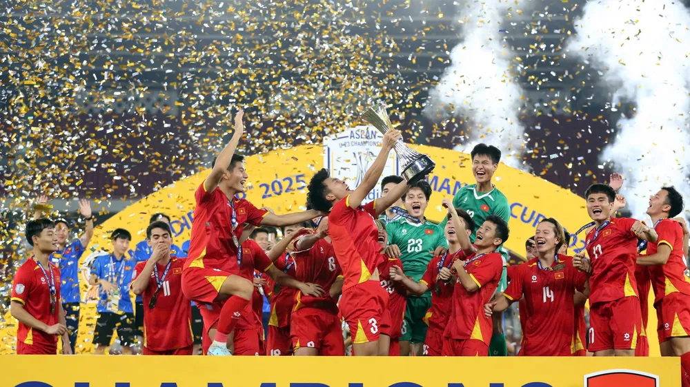Đội tuyển U23 Việt Nam trong niềm vui vô địch U23 Đông Nam Á 2025.