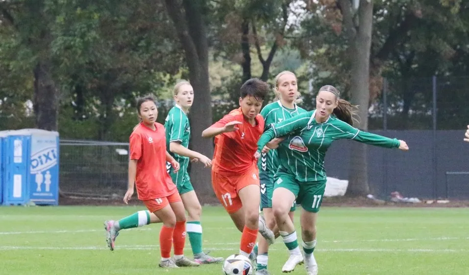 Đội U17 nữ Việt Nam trong chuyến tập huấn tại Đức vừa qua.
