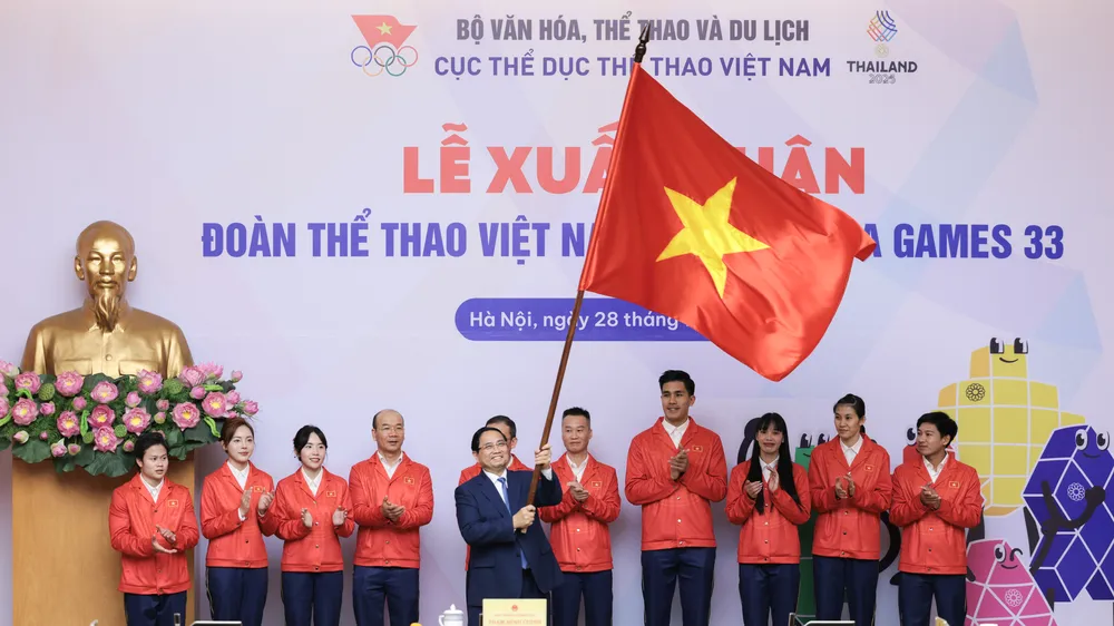 Thủ tướng Phạm Minh Chính tại Lễ xuất quân của Đoàn Thể thao Việt Nam tham dự SEA Game 33