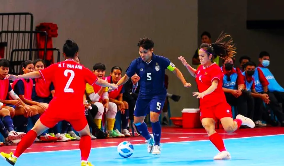 Đội tuyển futsal nữ Việt Nam thắng Thái Lan 2-1 ở trận chung kết Đông Nam Á 2024 diễn ra vào tháng 11 tại Thái Lan.